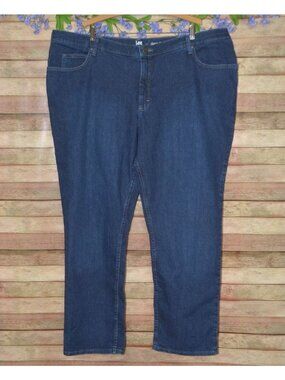 NWT Lee Womens Plus Size 26W Classic Fit Straight Leg Dark Wash Denim Jeans